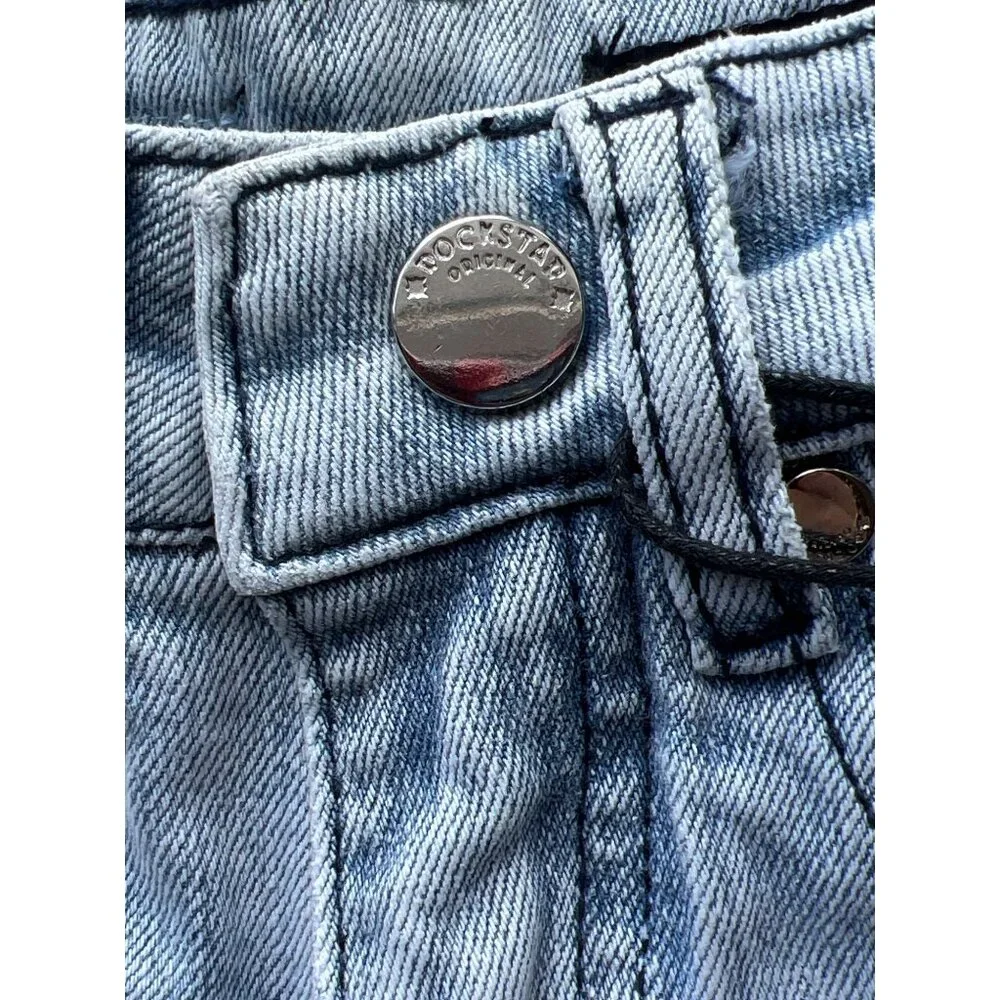 Boys Rockstar Original 2T Blue Sten Stacked Flare Jeans Distressed Denim